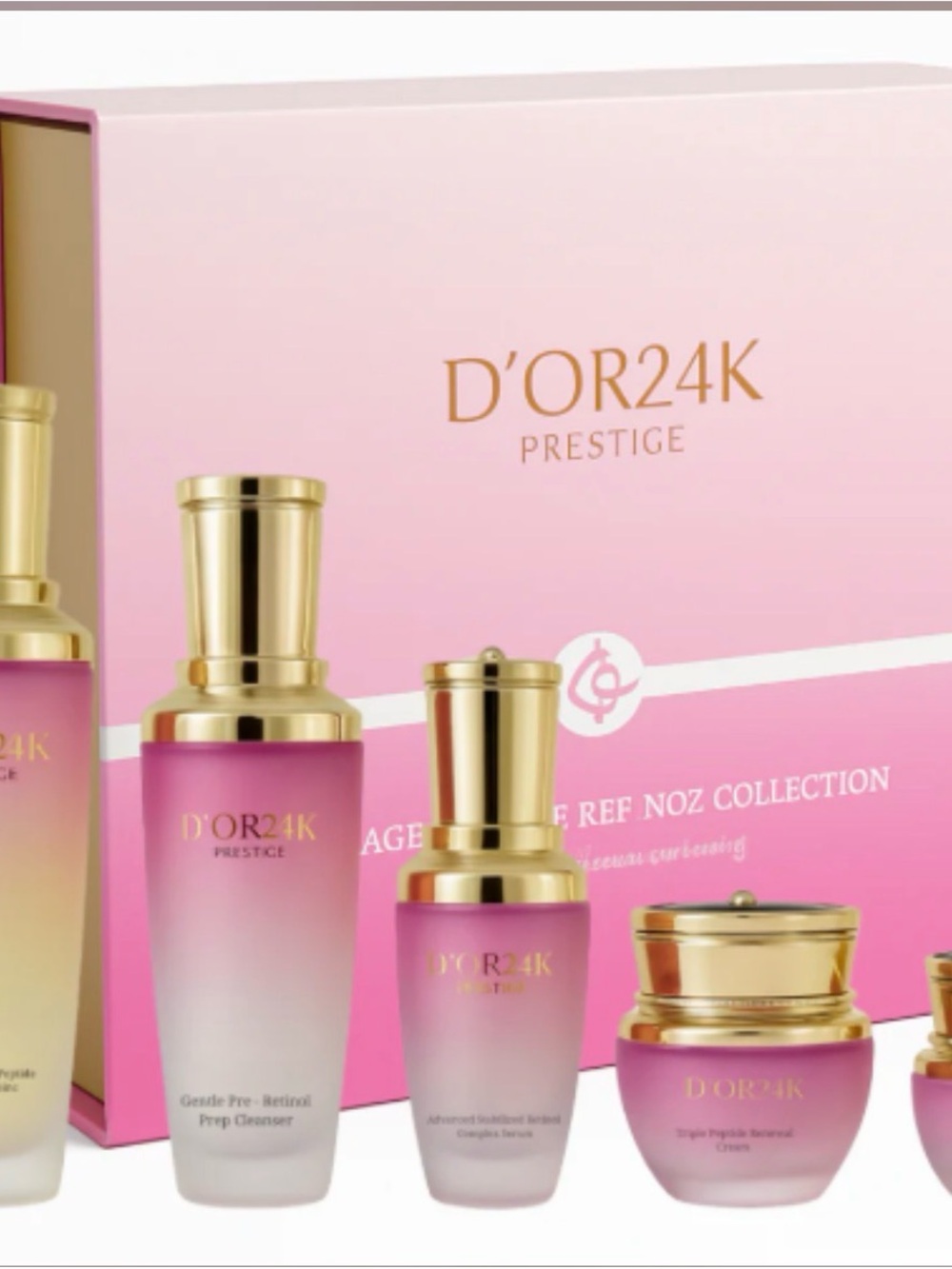 D'Or Skincare Pink & Gold Cleanser & Exfoliant Set
